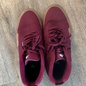 Emerica Pillar Mid-Top Skate Shoe — US 11.5 — Burgundy/Gum